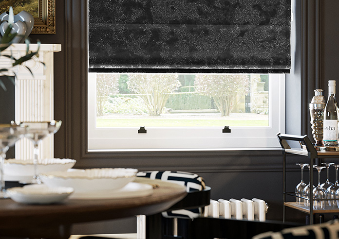 Crushed Velvet, Black Noir - Twist&Fit Roman Blind - Image 5